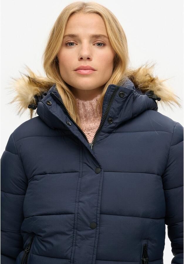 Superdry Gewatteerde jas FAUX FUR SHORT HOOD PUFFER