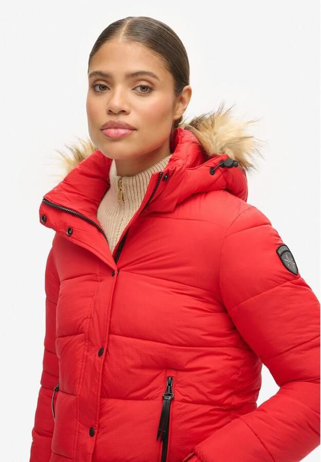 Superdry Gewatteerde jas FAUX FUR SHORT HOOD PUFFER