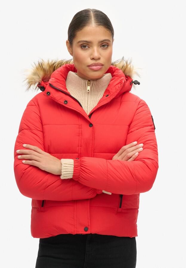 Superdry Gewatteerde jas FAUX FUR SHORT HOOD PUFFER - Foto 4