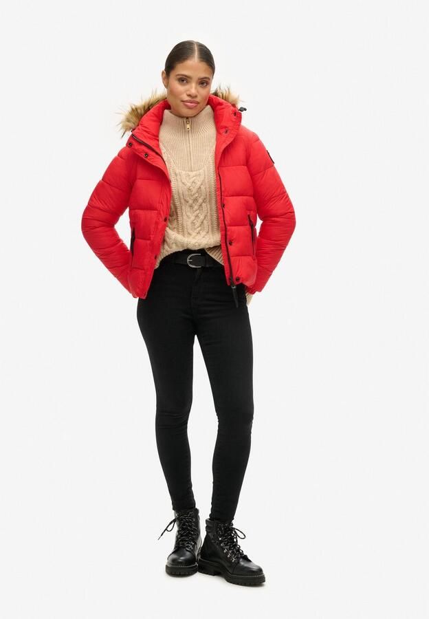 Superdry Gewatteerde jas FAUX FUR SHORT HOOD PUFFER - Foto 2