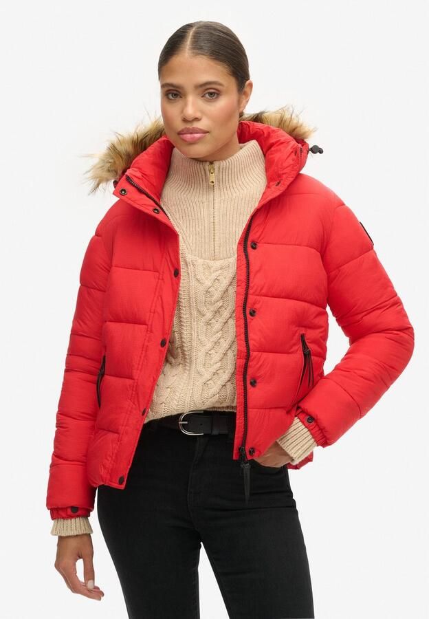 Superdry Gewatteerde jas FAUX FUR SHORT HOOD PUFFER - Foto 3