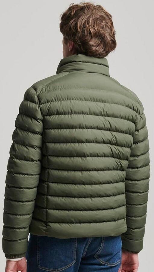 Superdry gewatteerde jas Fuji met logo dark moss green - Foto 4