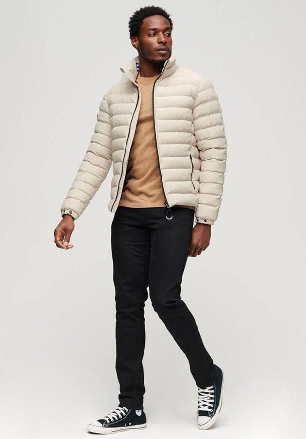 Superdry gewatteerde jas Fuji met logo chateau grey - Foto 5