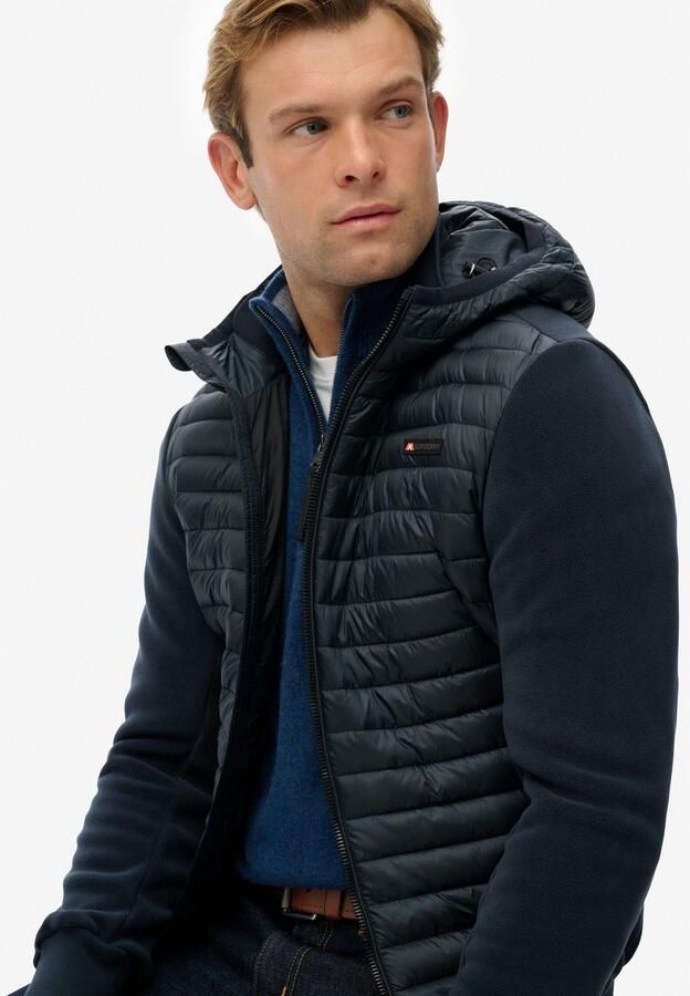 Superdry Gewatteerde jas HOOD STORM FLEECE HYBRID JKT - Foto 4
