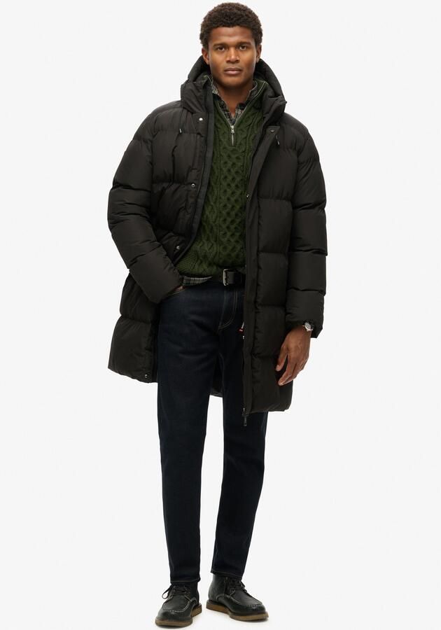 Superdry Gewatteerde lange jas met capuchon en tweewegsritssluiting - Foto 6