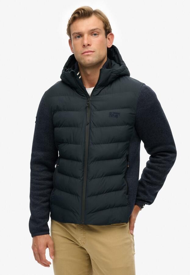 Superdry Gewatteerde jas HOODED STORM KNIT HYBRID JKT - Foto 9