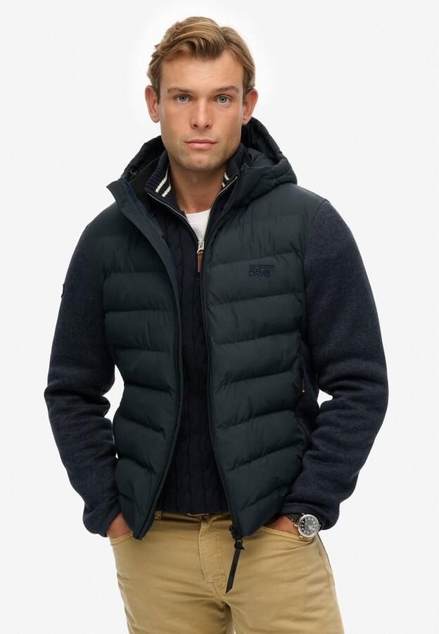 Superdry Gewatteerde jas HOODED STORM KNIT HYBRID JKT - Foto 4