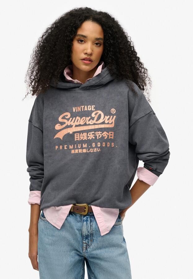 Superdry Sweater Sweatshirt à capuche métallisé femme Vintage Logo - Foto 6