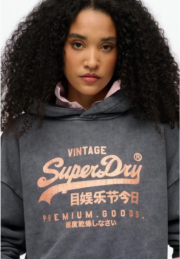Superdry Sweater Sweatshirt à capuche métallisé femme Vintage Logo - Foto 2