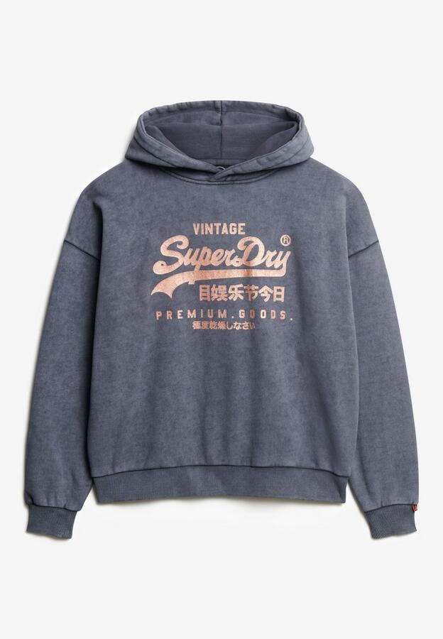 Superdry Sweater Sweatshirt à capuche métallisé femme Vintage Logo - Foto 4