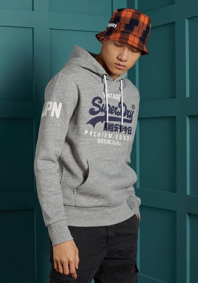 Superdry Vintage Logo Hoodie Grijs Heren - Foto 4