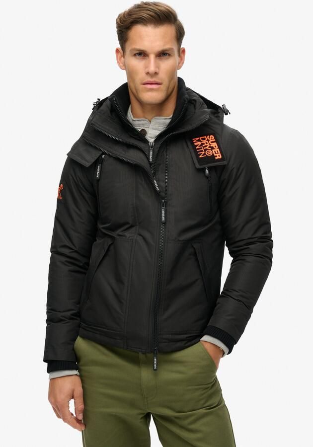 Superdry Trainingsjack Windjack met capuchon en bergmotief - Foto 7