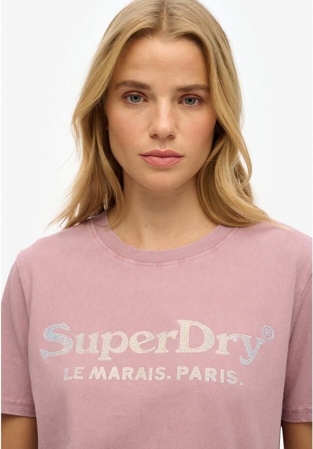 Superdry T-shirt Korte Mouw T-shirt décontracté métallisé femme Venue - Foto 3