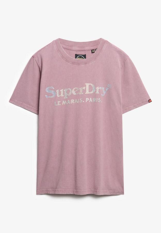 Superdry T-shirt Korte Mouw T-shirt décontracté métallisé femme Venue - Foto 8