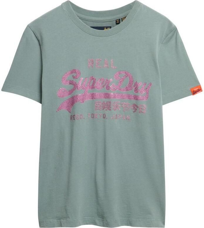 Superdry T-shirt Korte Mouw T-shirt slim à strass femme Vintage Logo - Foto 5