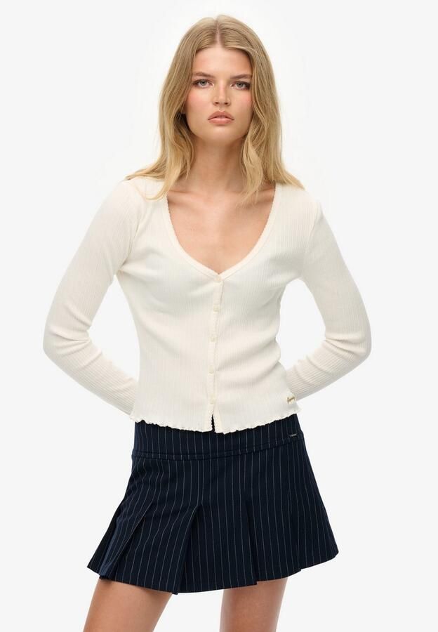 Superdry Shirt met lange mouwen ESSENTIAL BUTTON THRU LS TOP - Foto 4