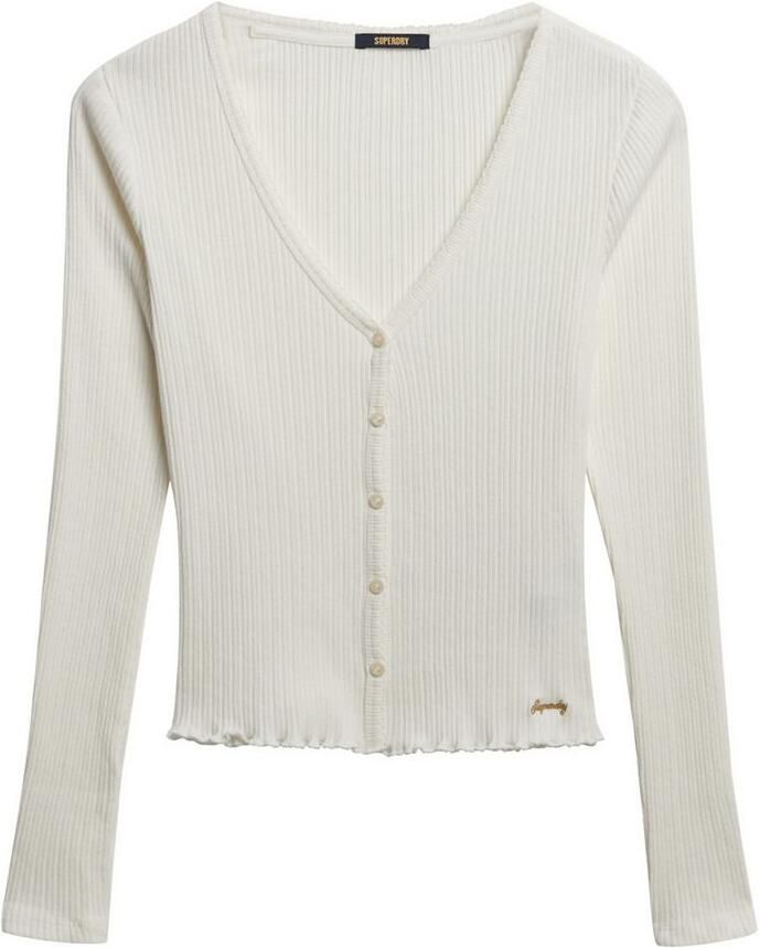 Superdry Shirt met lange mouwen ESSENTIAL BUTTON THRU LS TOP