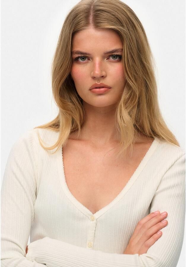 Superdry Shirt met lange mouwen ESSENTIAL BUTTON THRU LS TOP - Foto 2