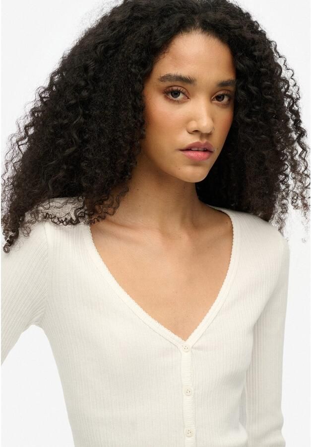 Superdry Shirt met lange mouwen ESSENTIAL BUTTON THRU LS TOP - Foto 3