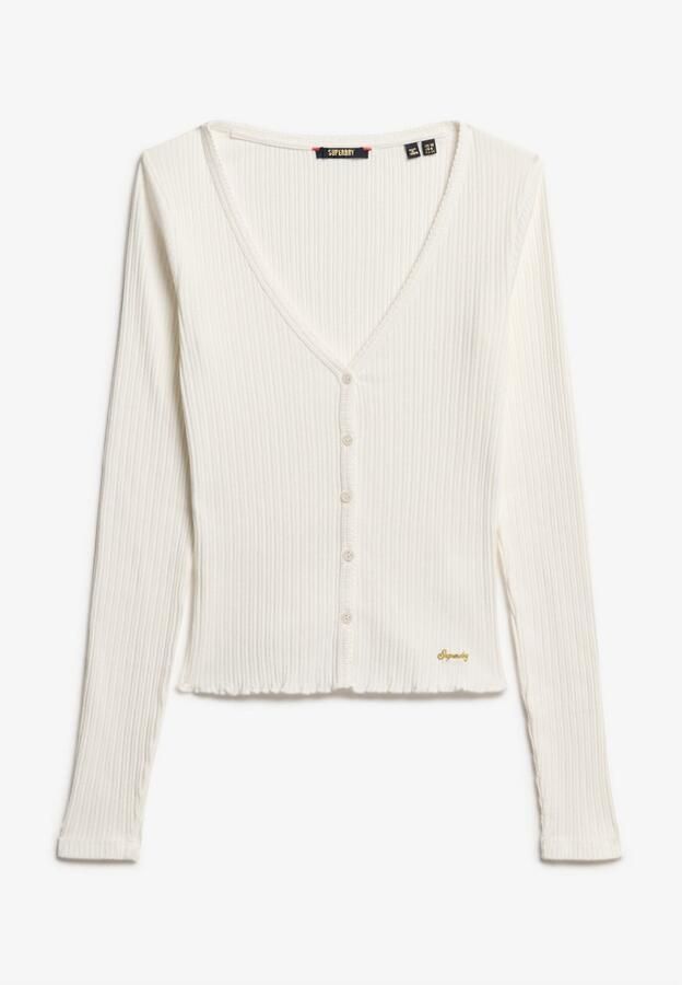 Superdry Shirt met lange mouwen ESSENTIAL BUTTON THRU LS TOP - Foto 9