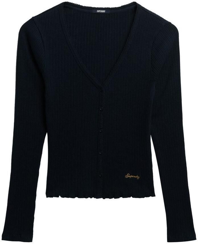 Superdry Shirt met lange mouwen ESSENTIAL BUTTON THRU LS TOP