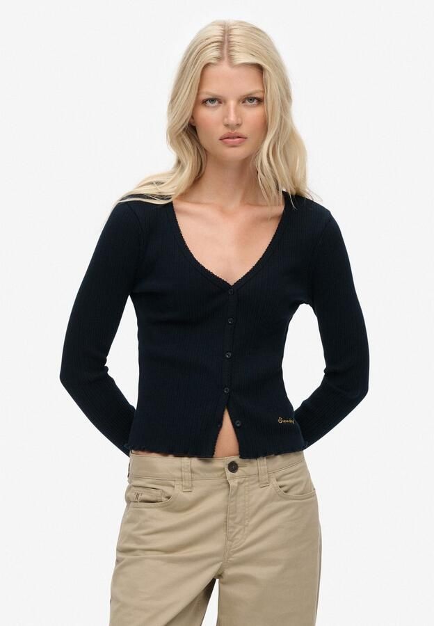 Superdry Shirt met lange mouwen ESSENTIAL BUTTON THRU LS TOP - Foto 5