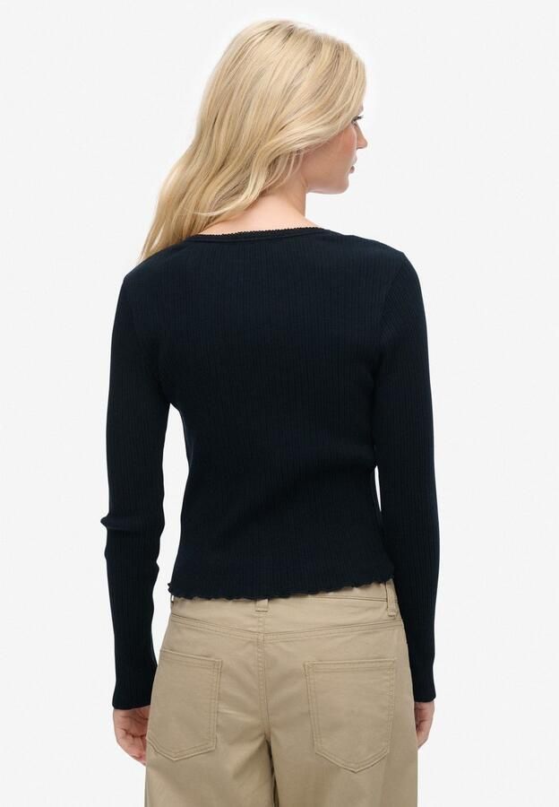 Superdry Shirt met lange mouwen ESSENTIAL BUTTON THRU LS TOP - Foto 6