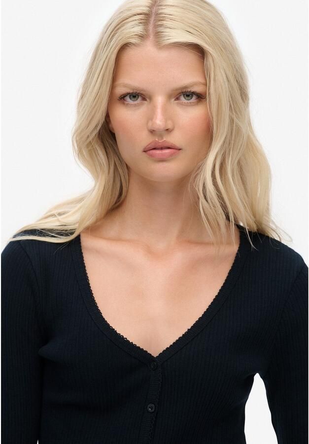 Superdry Shirt met lange mouwen ESSENTIAL BUTTON THRU LS TOP - Foto 2