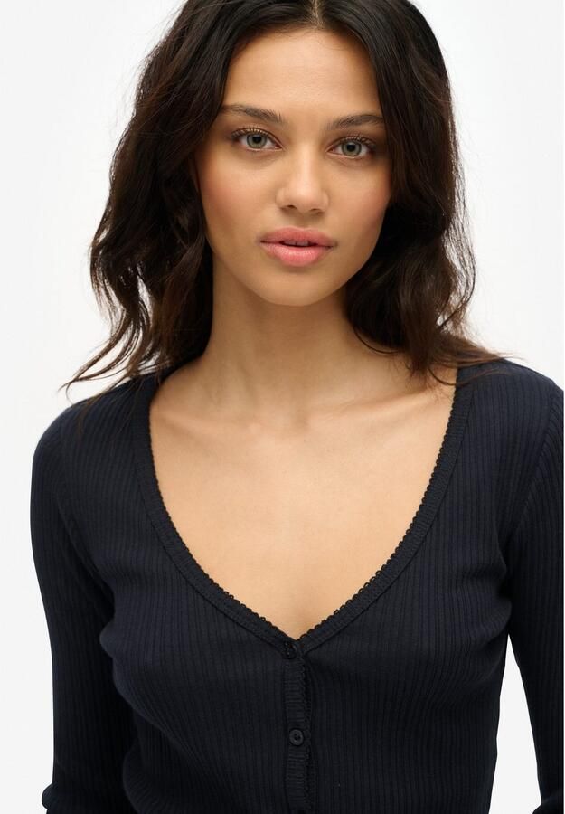 Superdry Shirt met lange mouwen ESSENTIAL BUTTON THRU LS TOP - Foto 3