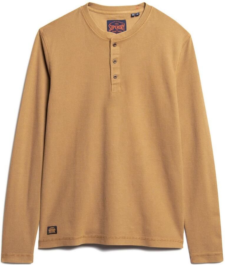 Superdry Shirt met lange mouwen structuurmotief en knoopsluiting