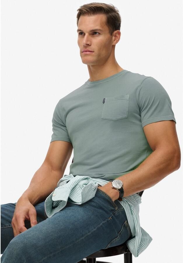 Superdry Shirt met ronde hals CLASSIC ESSENTIAL POCKET TEE met stijlvolle opgestikte borstzak - Foto 3