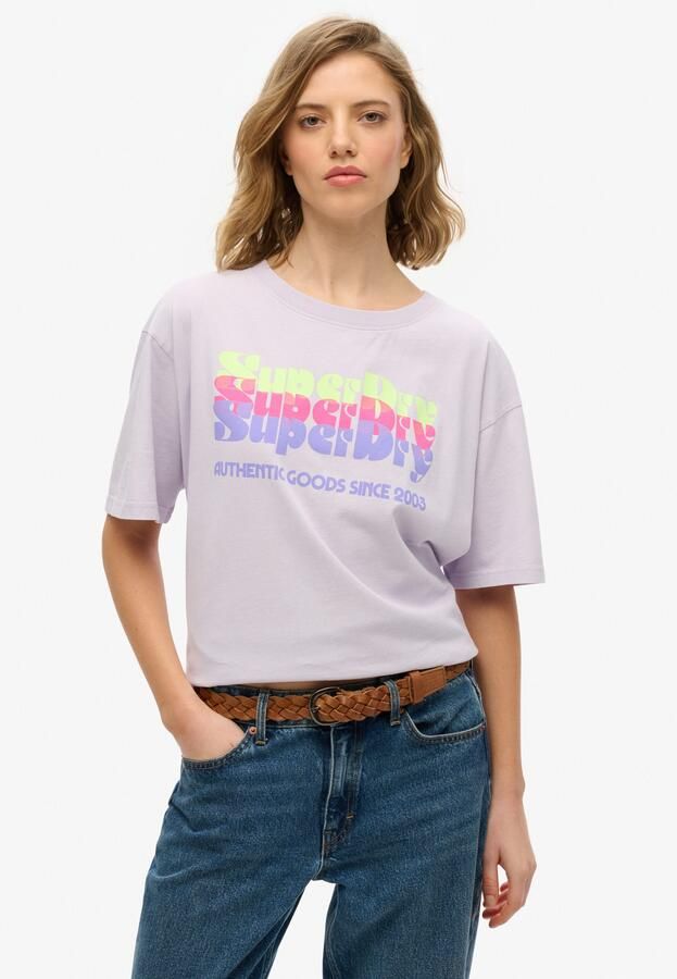 Superdry T-shirt Korte Mouw T-shirt oversize arc-en-ciel fluo femme - Foto 6