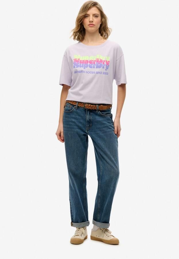 Superdry T-shirt Korte Mouw T-shirt oversize arc-en-ciel fluo femme - Foto 3