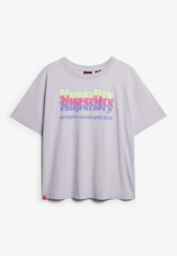 Superdry T-shirt Korte Mouw T-shirt oversize arc-en-ciel fluo femme - Foto 4