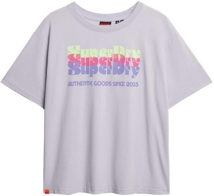 Superdry T-shirt Korte Mouw T-shirt oversize arc-en-ciel fluo femme - Foto 5