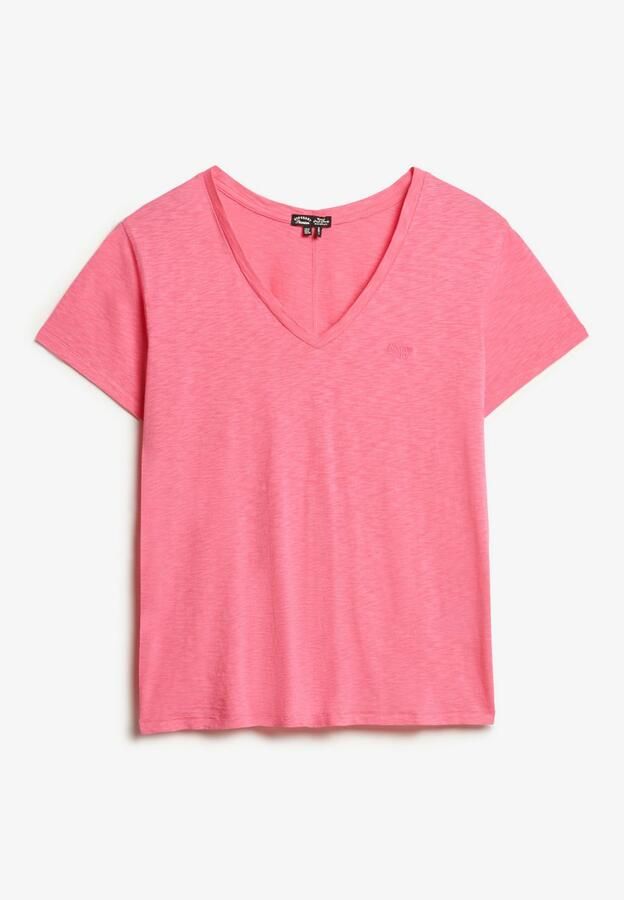 Superdry Shirt met V-hals STUDIOS SLUB EMB VEE TEE gestructureerd t-shirt met v-hals en borduursel - Foto 4