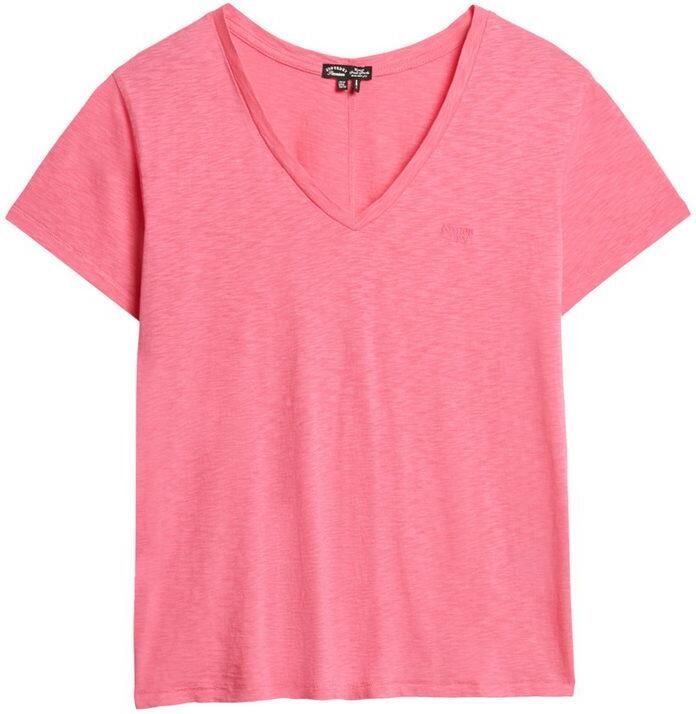 Superdry Shirt met V-hals STUDIOS SLUB EMB VEE TEE gestructureerd t-shirt met v-hals en borduursel - Foto 5