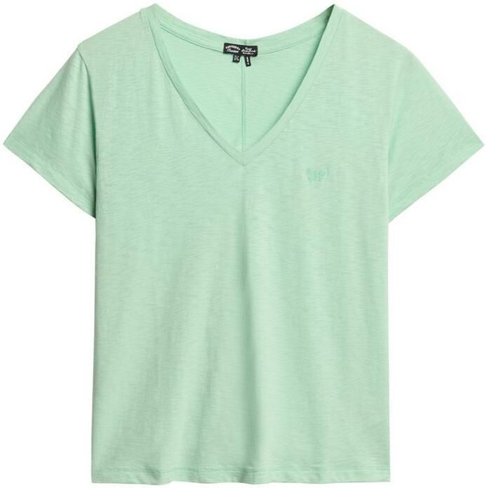 Superdry Shirt met V-hals STUDIOS SLUB EMB VEE TEE gestructureerd t-shirt met v-hals en borduursel - Foto 5