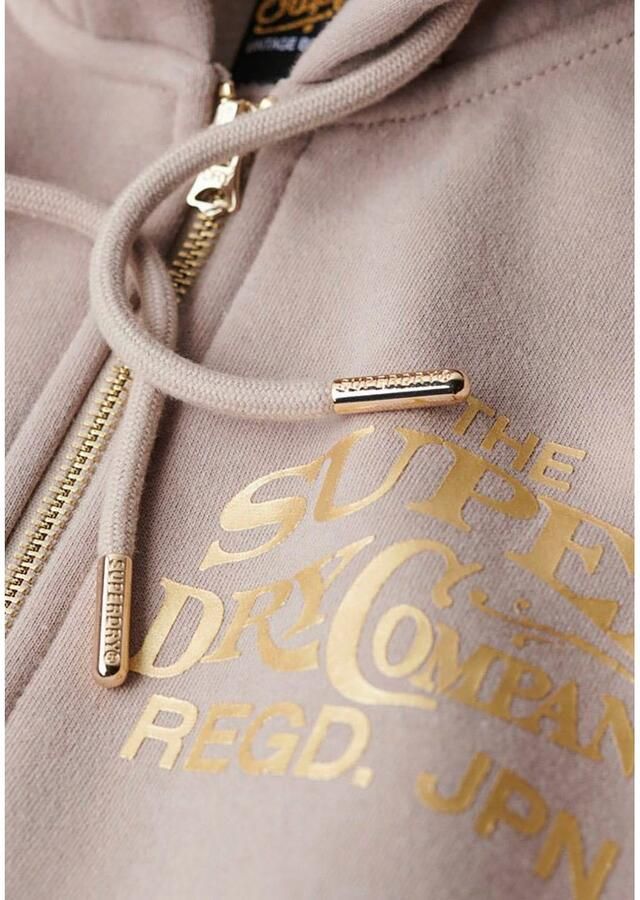 Superdry Sweatvest SU-Luxe Metallic Logo Ziphood
