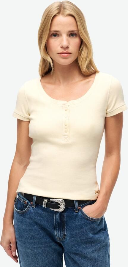 Superdry T-shirt ESSENTIAL BUTTON DOWN SS TOP - Foto 3