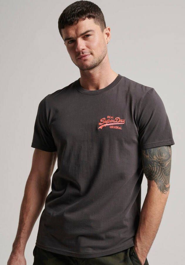 Superdry oversized T-shirt met printopdruk carbon grey