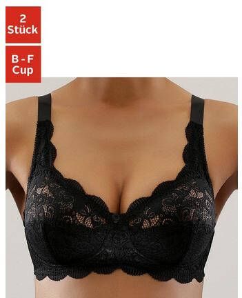 Susa Beugelloze-bh Latina met delicate kantversiering (Set van 2)