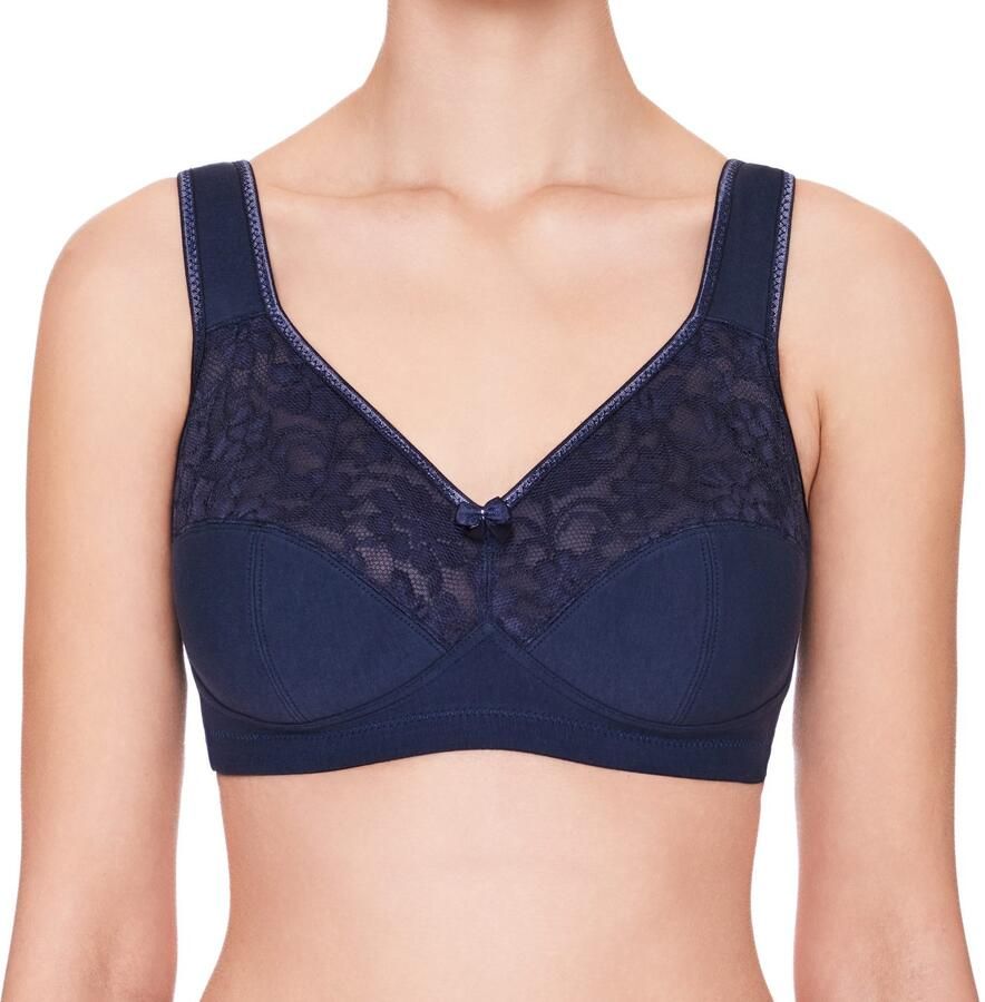 Susa Beugelloze-bh Basic Kant genaaide cups katoenmix elastisch bh-set (Set van 2)