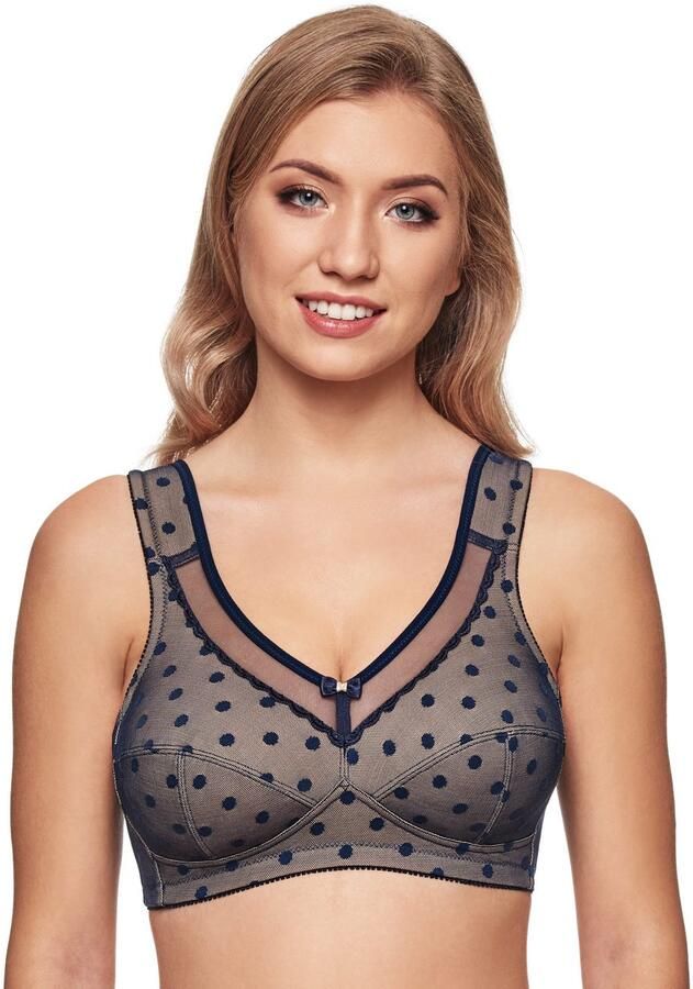 Susa Beugelloze-bh Prints gestikte cups gestippeld katoenmix elastisch comfortbandjes - Foto 4