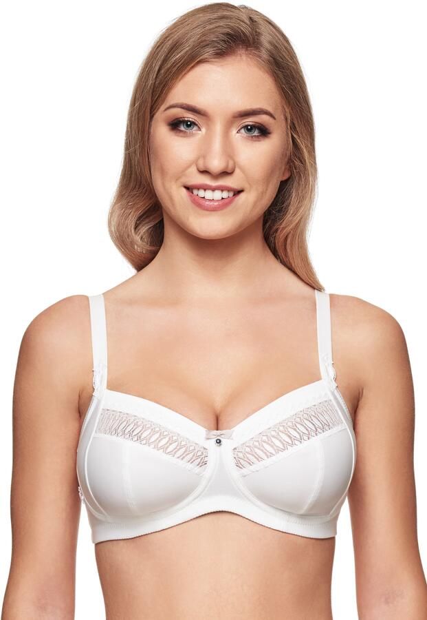 Susa Beugelloze-bh Santorin hoogwaardige zwitserse tule borduurwerk motief aan de voorkant van de schouder - Foto 5