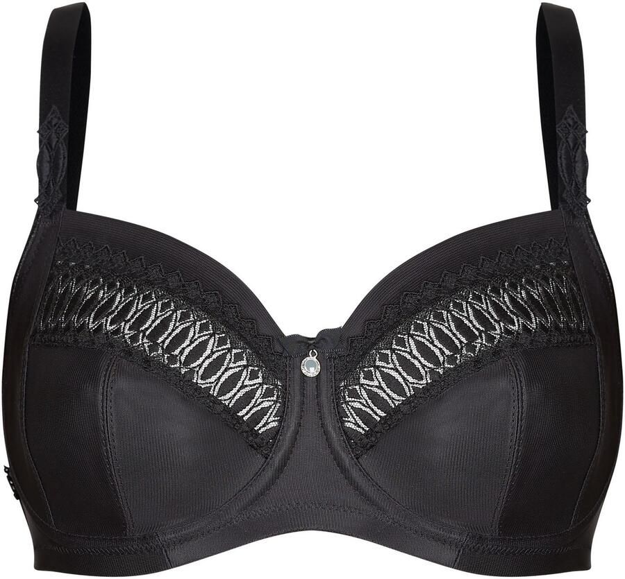 Susa Beugelloze-bh Santorin hoogwaardige zwitserse tule borduurwerk motief aan de voorkant van de schouder - Foto 2