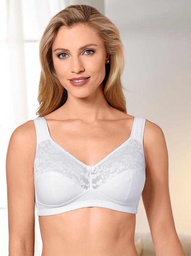 Susa Beugelloze-bh Basic Kant genaaide cups katoenmix elastisch bh-set (Set van 2) - Foto 8