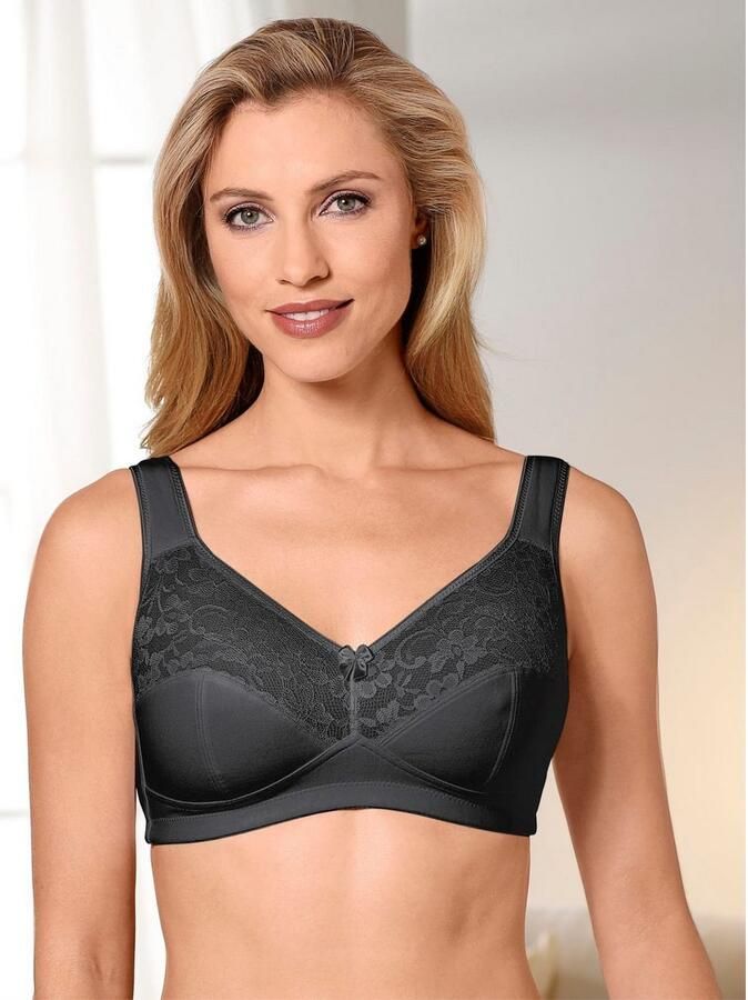 Susa Beugelloze-bh Basic Kant genaaide cups katoenmix elastisch bh-set (Set van 2) - Foto 6