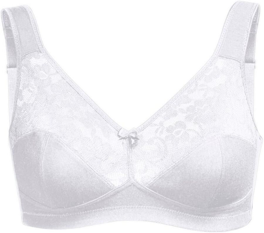 Susa Beugelloze-bh Basic Kant genaaide cups katoenmix elastisch bh-set (Set van 2) - Foto 3