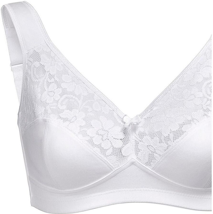 Susa Beugelloze-bh Basic Kant genaaide cups katoenmix elastisch bh-set (Set van 2) - Foto 1